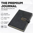 Leather Journal A5 with Pen compartment, Leather Bound for Women Men School, Office, Work, Daily and Travel Diary Writing Journal (Black with Lock...