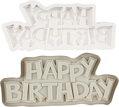 Happy Birthday Silicone Molds Birthday Alphabet Fondant Silicone Mold Letters Chocolate Molds For Birthday Party Cake Decoration Cupcake Topper Ca...