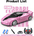 Remote Control Car, Pink RC Cars for Girls, Rechargeable RC Racing, Electric Power On Road High Speed Drift Model Vehicle Toy with Led Headlight, ...