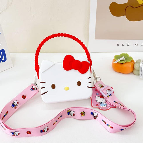 Kawaii Mini Crossbody Backpack, Kitty Tote Messenger Bag, Cute Coin Purses, Wallets Stuff for Teen Girls, Women(White)...