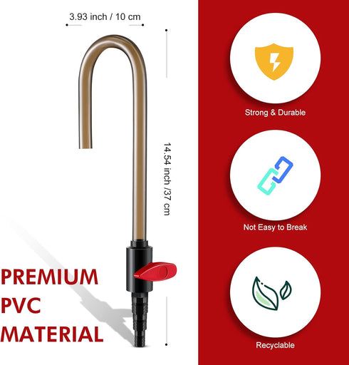 Dreyoo Aquarium Fish Tank Hook Water Changer, with Flow Switch, Quickly and Efficiently Helps Fill Your Water, Aquarium Vacuum Water Filler for Fi...