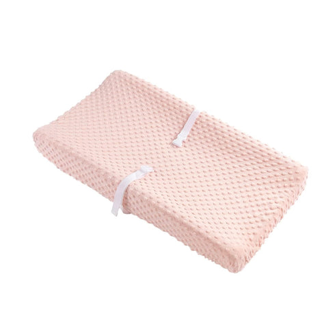 2 Pack Solid Changing Table Pad Cover Cradle Sheet, Fits 32"/34''x16" Contoured Diaper Changing Pad, Dots Plush Changing Table Covers (Pink + Purp...