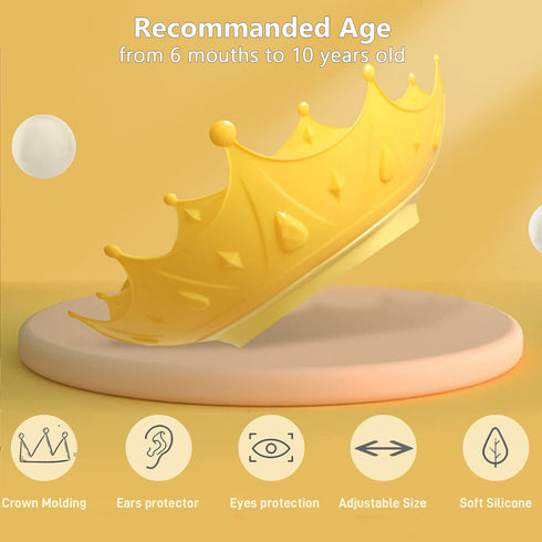 FUNUPUP Baby Shower Cap for Kids, 2 Pack Adjustable Toddler Hair Washing Bathing Cap Shield Baby Shower Visor Shampoo Cap Protect Baby Eyes (Crown...