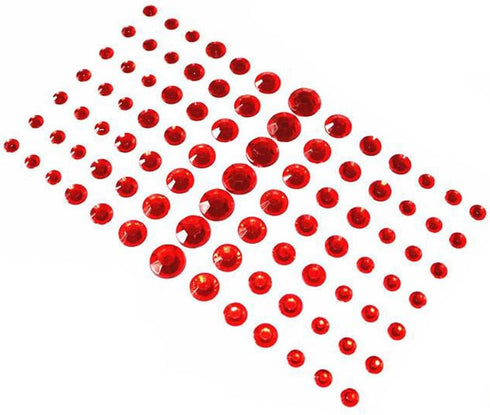 1Sheet(91PCS) 5MM/8MM/10MM/12MM Assorted Size Self-Adhesive Craft Jewels Flatback Rhinestone Crystal Gems Stickers for Crafts Body Eyes Nail Makeu...