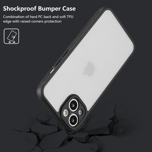 RALEAVO Matte Case Compatible with iPhone 13 Case,Slim Translucent Frosted Case Cover Hard PC Back Military Drop Protection Phone Case Skin-Friend...