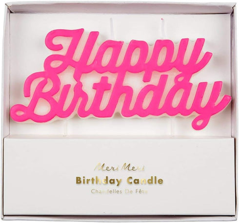 Meri Meri Pink Happy Birthday Candle (Pack of 1)...