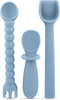 Ryan & Rose Ultimate Utensil Set of 3 Silicone Baby Spoons Silicone baby feeding set for baby led weaning, baby spoons self feeding 6 months, baby...