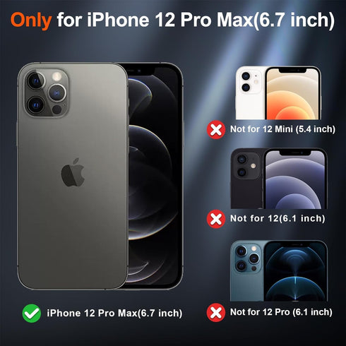SUPFINE Magnetic for iPhone 12 Pro Max Clear Case (Compatible with MagSafe) (Never Yellow) (Ultra Slim) (2X Tempered Glass Screen Protector) Light...
