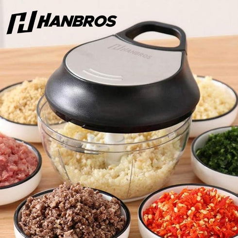 Manual Food Processor Vegetable Chopper, Portable Hand Pull String Garlic Mincer Onion Cutter for Veggies, Ginger, Fruits, Nuts, Herbs, etc., 2 Cu...