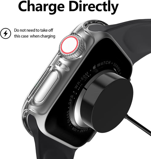 12 Pcs Jomitvp Hard PC Case Compatible for Apple Watch Series SE (2022) 6/5/4/SE 40mm with Tempered Glass Screen Protector, All Around Protector B...