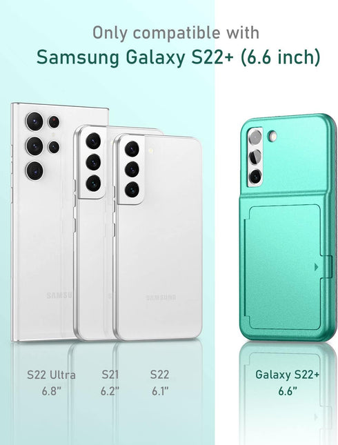 WeLoveCase Samsung Galaxy S22 Plus Case Wallet Case with Credit Card Holder & Hidden Mirror, All-Round Protection Shockproof Phone Cover Designed ...