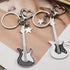 mdgfge Punk Music Guitar Keychain Musical Instrument Star Cute Bass Keyring Electric Guitar Key Rings Key Holder Pendant for Women Men Music Lover...