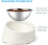 Tilted Angle Dog Bowl, 15° Slanted Stainless Steel Dog Cat Food Bowl, Non-Slip & Non-Spill Pet Feeder with Elevated Detachable Melamine Stand, Eas...