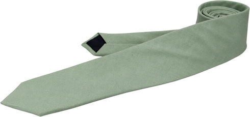 Mens Solid Linen Tie Set : Slim Necktie with Matching Pocket Square (Mint Green)...
