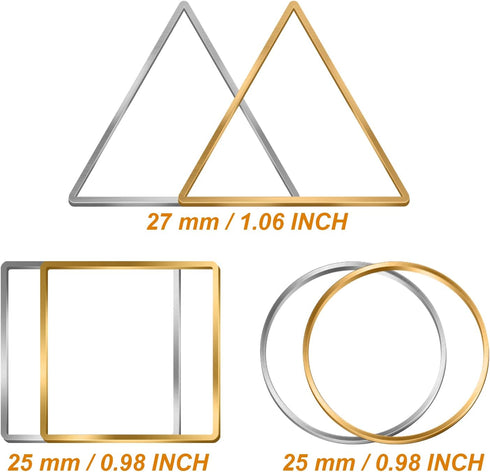 60Pcs Beading Hoop Earrings Finding, FUNCYboo Round Earring Hoops for Jewelry Making Earring Bulk DIY Crafts (60pcs (square triangle round))...
