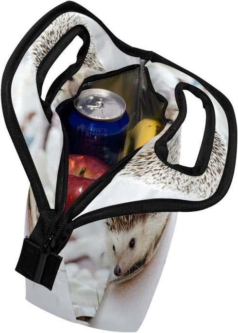 senya Lunch Bag Hedgehog Printed Neoprene Tote Reusable Insulated Waterproof School Picnic Carrying Gourmet Lunchbox Container Organizer For Men, ...