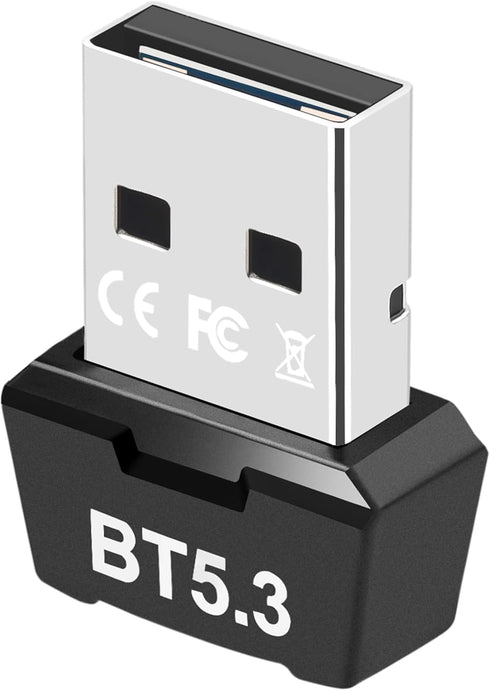 USB Bluetooth 5.3 Adapter for PC, Supports Windows 11/10/8.1/7,5.3+EDR Bluetooth Wireless Transmitter Receiver for Desktop, Laptop, Mouse, Keyboar...