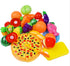 Cutting Fruits Vegetables Set, 24 Pack Play Kitchen Plastic Cutting Food for Kids Pretend Play Kitchen Toys Educational Food Toys for Children Gir...