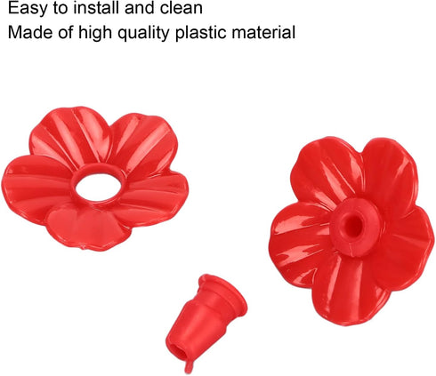 Hummingbird Feeder Flowers Replacement, Hard Replaceable Bird Feeder Flowers, Plastic Material Easy to Install Hummingbird Feeder Parts, 30 Sets f...