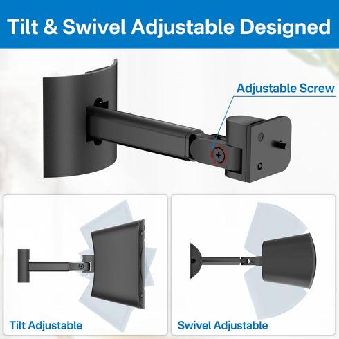 Speaker Mount for Logitech Z906 Speaker Wall Mount Tilt & Swivel Adjustable Ceiling Mount for Logetich Z906 Satellite Speaker Mounting Bracket, Si...