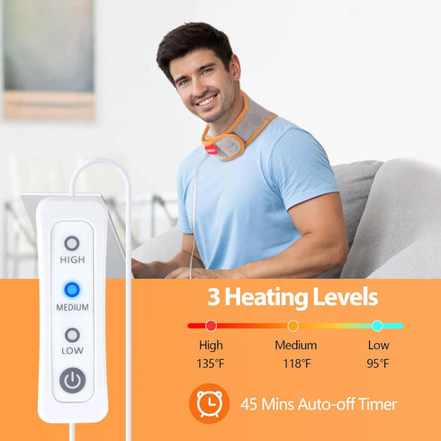 USB Neck Heating Pad for Car Travel Heated Neck Wraps Pain Relief Warm Hot Compress Electric Neck Heat Pad for Soreness Stiffness Cervical Spondyl...