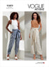 Vogue Misses' Petite Tie Belt and Paperbag Waist Pants Sewing Pattern Kit, Code V1873, Sizes 8-10-12-14-16, Multicolor...