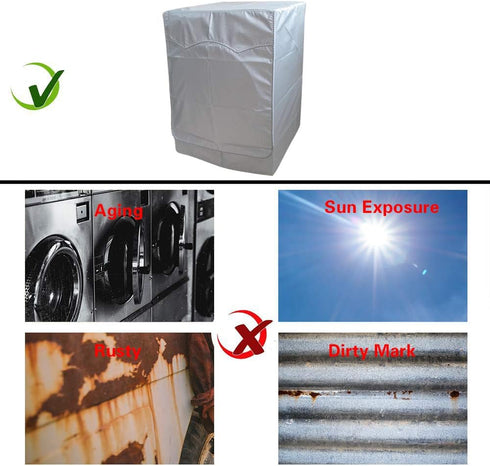 QLLY Washer/Dryer Cover for Front-loading Machine - Waterproof, Dustproof, Sun-Proof, W27"D33"H39"Suitable for most Washers/Dryers on US and Canad...