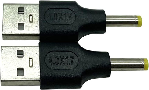 USB to DC Adapter, 2-Pack USB 2.0 A Male to DC 4.0 x 1.7mm Male Power Adapter for Charging Electronic Devices with DC or USB Ports (USB M/4.0x1.7)...