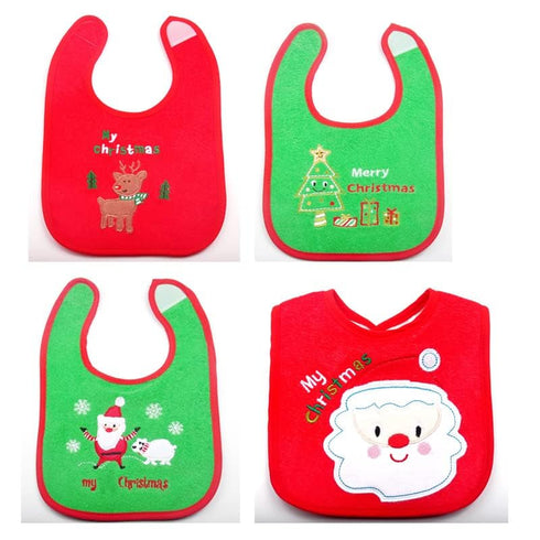 Christmas Baby Bibs 4pcs, First Xmas Baby Gift, for Babies Newborns and Toddler...