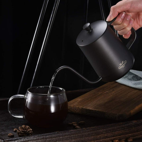 MERMOO YILAN Gooseneck Coffee Kettle 21oz Pour Over Drip Pot 600ml Long Narrow Spout Stainless Steel Water Dripper Kettle for Tea & Coffee(Silver)...