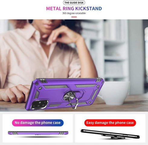 Samsung A71 5G Case, A71 5G Phone Case with Screen Protector, Military Grade Protective Cases with Ring for Samsung Galaxy A71 5G (Purple)...