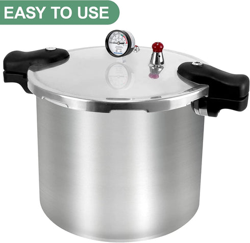 MEASUREMAN Black Steel Pressure Cooker Gauge, Pressure Canner Gauge, Steam Pressure Gauge, 2" Dial, Lower Mount, Including Hexagon Gasket and Nut...