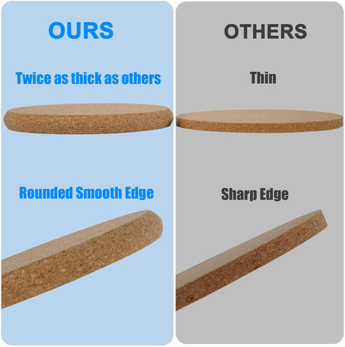 8 Pcs Drink Coasters with Holder, Thicker Cork Coasters for Drinks Absorbent for Coffee Table Wooden Coaster Set Tabletop Protection Cup Mat Bar K...