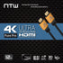 NTW PURE PRO 4K HDMI Cable 12FT High Speed 18Gbps HDMI 2.0 Cable, 4K HDR, Ultra HD Cable 3D, 2160P, 1080P, Ethernet, Audio Return(ARC), Compatible...