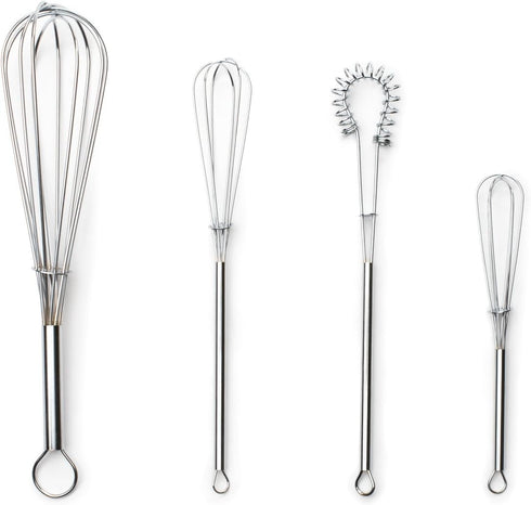 Fox Run Mini Whisks, Chrome Plated, Set of 4, Metallic, 8 x 2 x 1.75 inches...