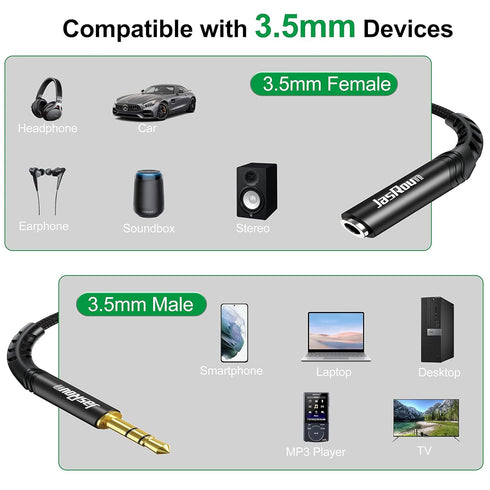 3.5mm Extension Cable, 10 Feet 3.5mm Headphone Extension Cables, Male to Female 3.5 mm Headphone Extender Cord for Earphone iPhone iPad Smartphone...