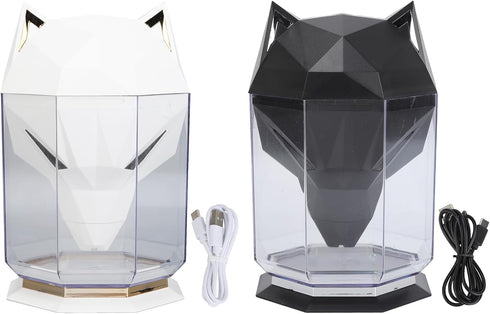 Wolf - Head Aesthetic Air Humidifier – Durable ABS, Dust Dispersion, Decorative Design for Home and Gamers(black)...