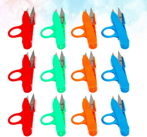 Yarn Thread Snips 12 PCS Professional Point Quick-Clip Heavy Duty Sewing with Stainless Steel Blade and Soft Handles Mini...