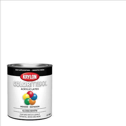 1/2 pt Krylon K05612007 White COLORmaxx Paint & Primer, Gloss...