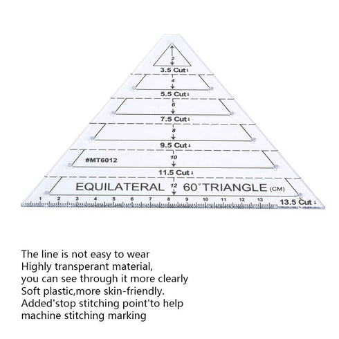 Fdit Light and Thin Acrylic Triangle Ruler, Easy to use Triangle Quilting Ruler, Clear Number for Home Kitchen...