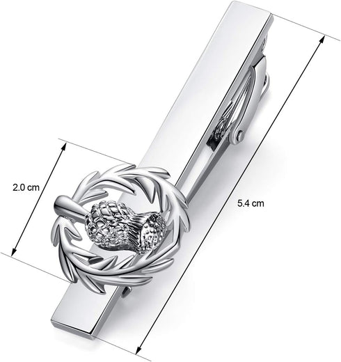 HONEY BEAR Mens Scortland Thistle Flower Tie Clip Bar for Normal Size Gift 5.4cm...