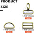 15Pcs Metal Swivel Snaps Hooks with D Rings and Tri-Glides Slide Buckles for Key Lanyard Purse Bag Straps Dog Collars DIY Sewing Hardware Craft (1...
