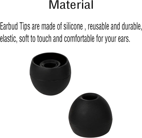 60 Pcs Silicone Earbud Tips Replacement Ear Tips Earbuds Cap for in- Ear Headphones Eartips (Inner Hole from 3.8mm-5.5mm Earphones) Earbud Replace...