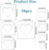 16 PCS Large Heart Stencil Heart Stencils Different Sizes for Painting Template Heart Stencil for Crafts Plastic 5 Point Heart Templates for Fabri...