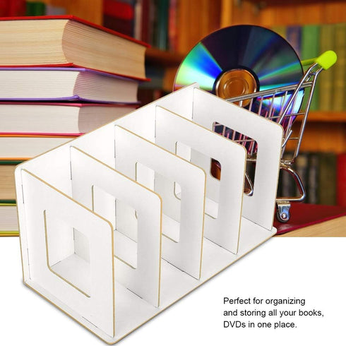 Fdit Wooden Desktop Bookshelf Rack Storage Shelf Bookcase for Home School Office Organizer(Warm White)...