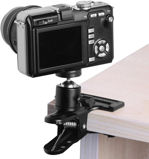 SLOW DOLPHIN Tripod Camera Clip Clamp Flash Reflector Holder Mount with 1/4 Inch Screw 360 Degree Swivel for Studio Backdrop Camera SLR, Digital S...