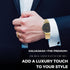 Halukakah Minimalist Stainless Steel Men's Watch - 24k Real Gold Plated/Platinum Plated Silver/Rhodium Plated Black Watch Band,Black Dial.Comes wi...
