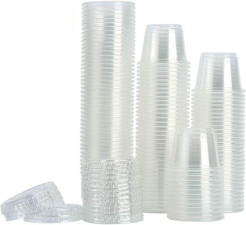 200-1oz Clear Polypropylene Small Plastic Containers | cups | with lids...