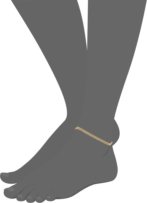 Touchstone Indian Bollywood Pretty Ethnic Style Small Ball Chain Designer Jewelry Paazeb Anklets Payal in Gold Tone for Women....