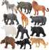 Fantarea 12 PCS Realistic Wild Life Jungle Animal Figures Model Lion Tiger Bear Elephant Desktop Ornament Collection Party Playset Favors Supplies...